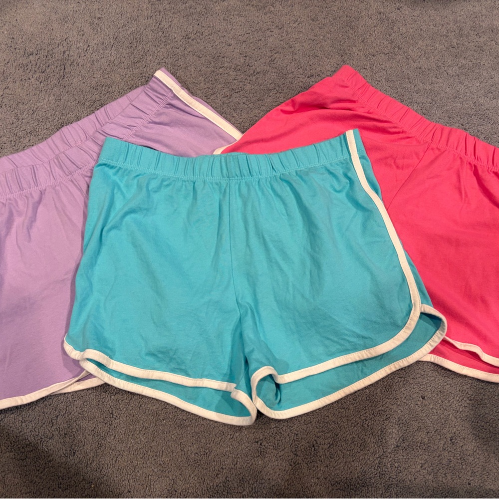 PLACE Girls Athletic Dolphin Shorts Bundle XXL 16 Pink Blue Purple 3 Pack